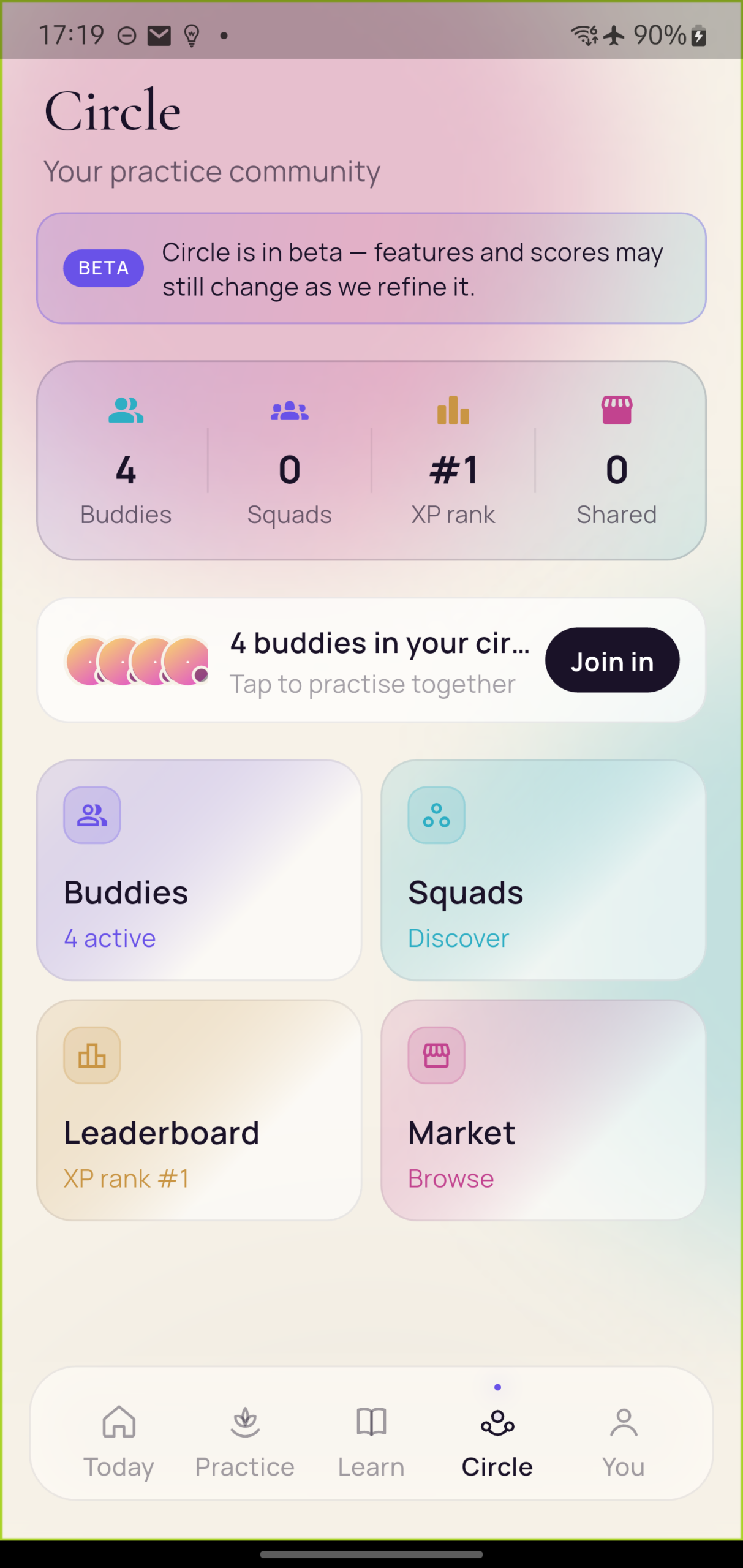 Community circle in the Onenergy app